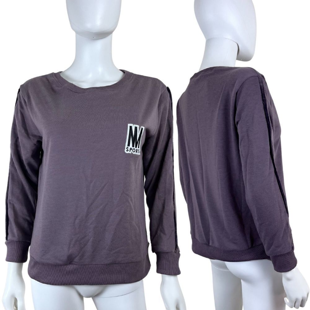 Nicole Miller Sport Women Size S Mauve Lounge Pullover Crewneck Sweatshirt Cozy